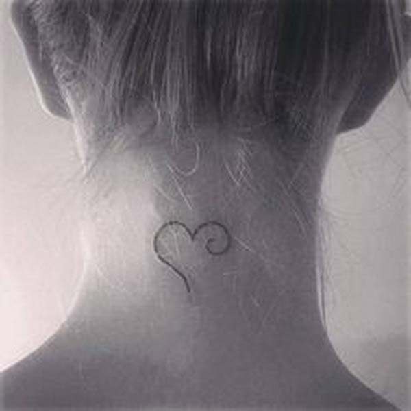 29.Heart Back of Neck Tattoo Design #tattoos #necktattoos #trendypins