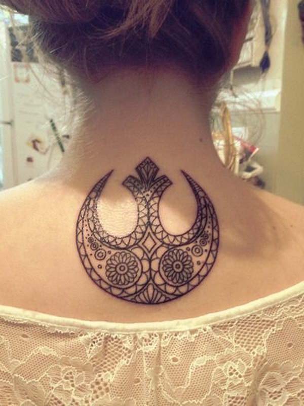 42.Rebel Alliance Tattoo on Back of Neck #tattoos #necktattoos #trendypins