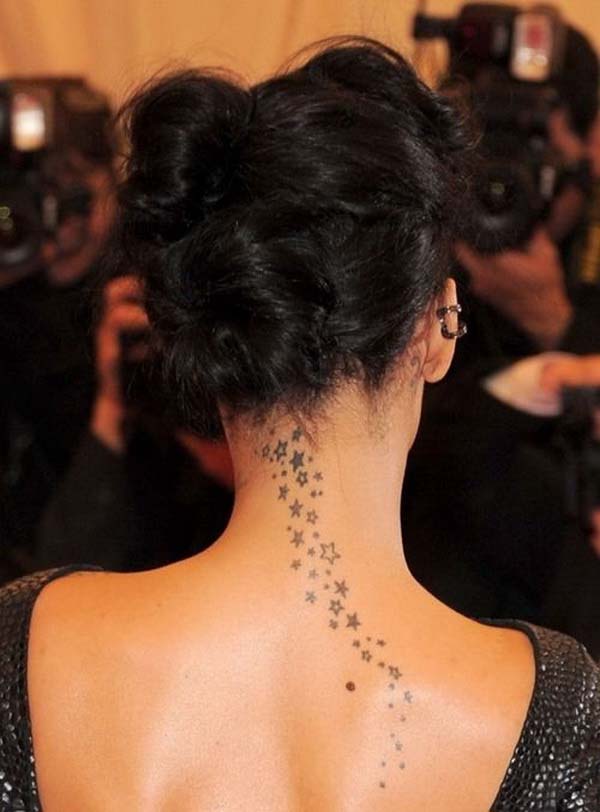 44.Shooting Stars Tattoo on Back of Neck #tattoos #necktattoos #trendypins