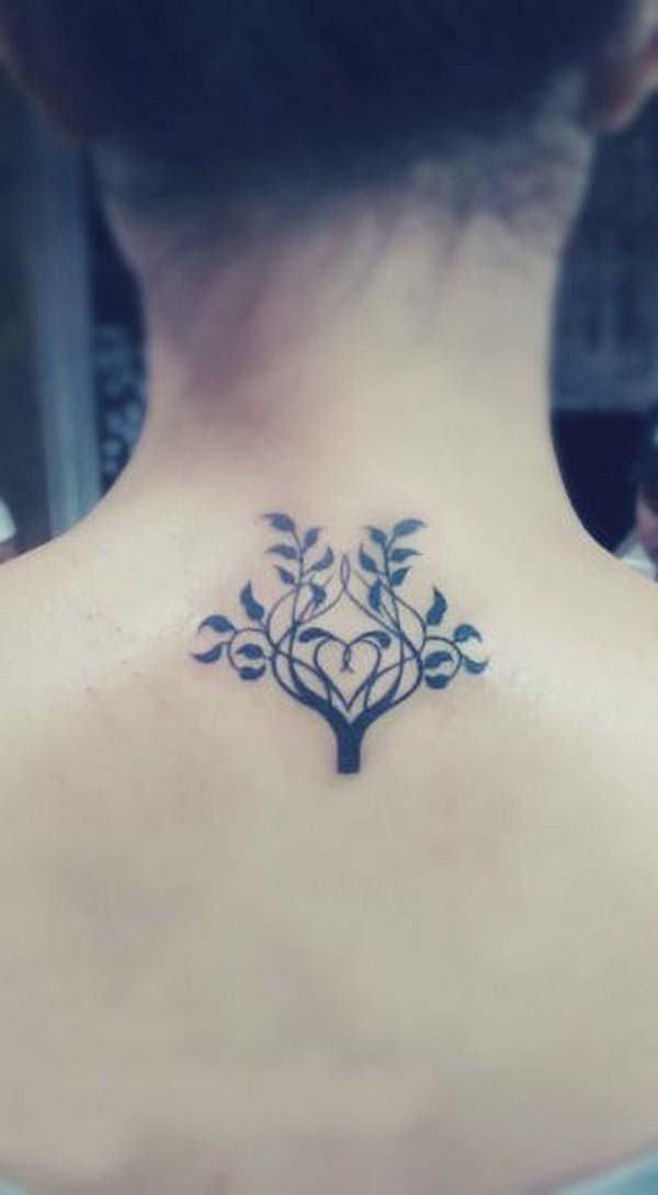 54.Tree Tattoo on Back Of Neck #tattoos #necktattoos #trendypins