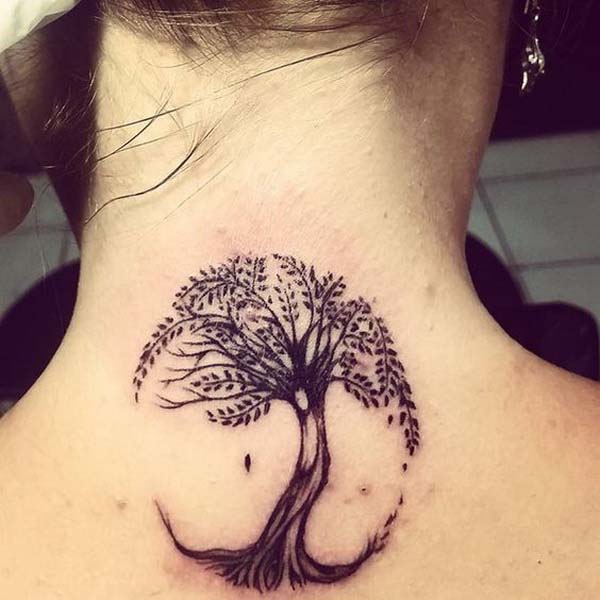 53.Tree of Life Tattoo on Back of Neck #tattoos #necktattoos #trendypins