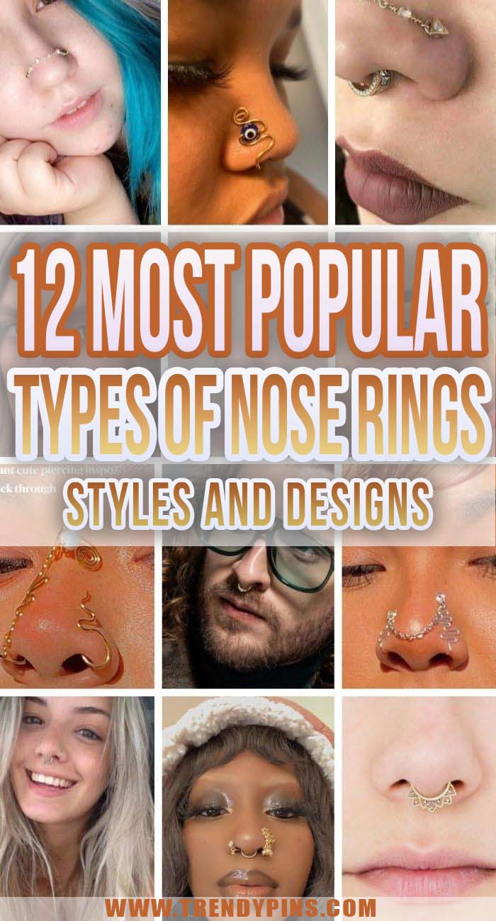 12 Most Popular Types Of Nose Rings To Look Stunning #fashion #jewelry #trendypins
