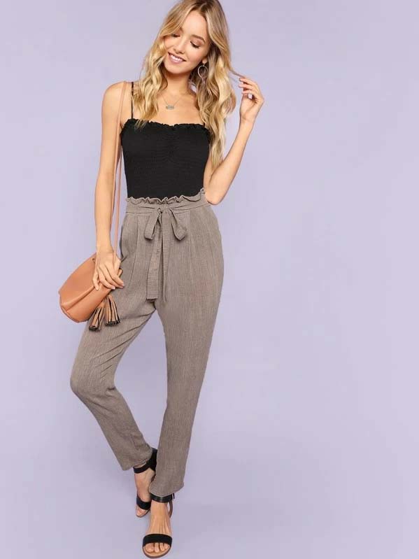 13. Tie Waist Elasticized Pegged Pant #pants #fashion #trendypins