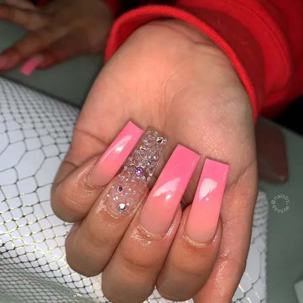 6. Clear And Ornage Nails #acrylicnails #beauty #trendypins