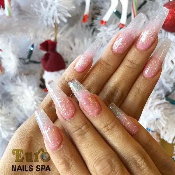 10. Clear Nail Design With Sparkle #acrylicnails #beauty #trendypins