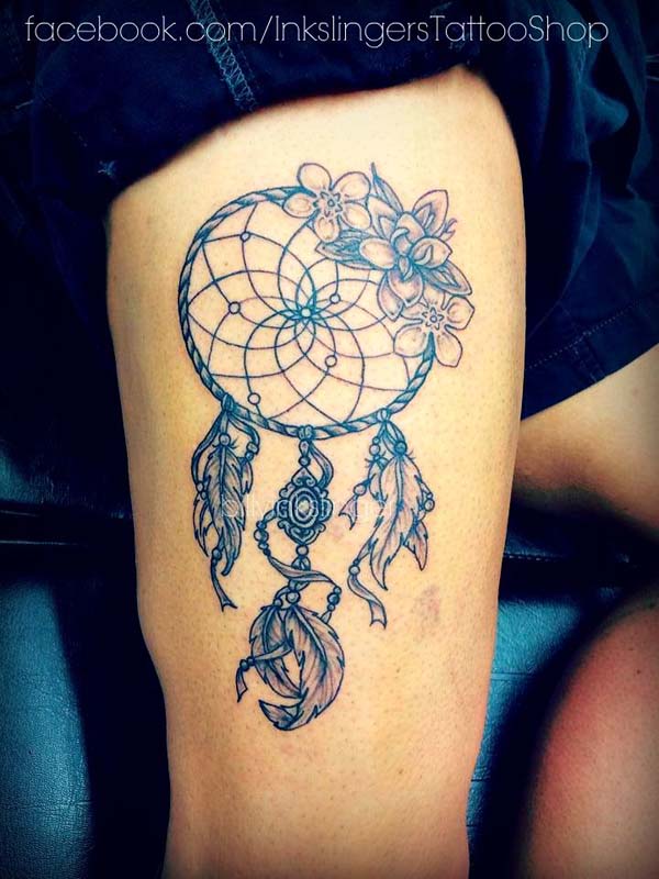 Dreamcatcher Tattoo On Thigh For Girls #trendypins