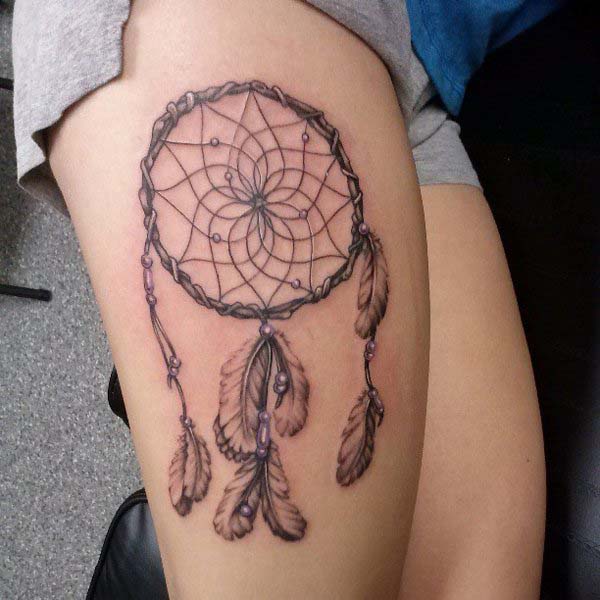 Fantastic Thigh Dream Catcher Tattoo #trendypins