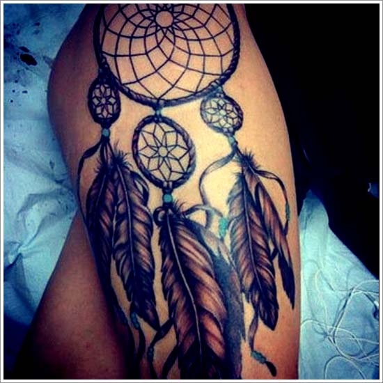 Side Leg Dreamcatcher Tattoo #trendypins