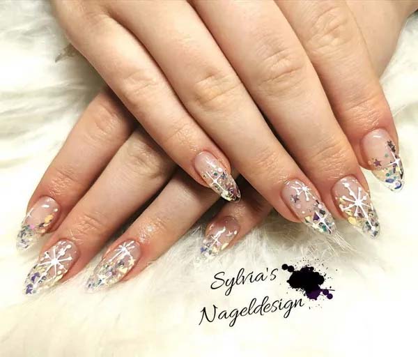 36. Snowflake Nails #acrylicnails #beauty #trendypins