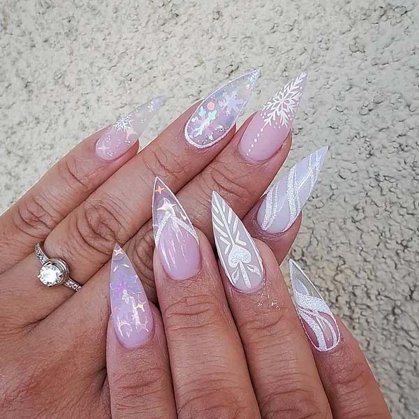 40. White And Pink Nails With Designs #acrylicnails #beauty #trendypins