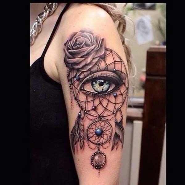 Tattoo of Dreamcatcher Ankle Instep