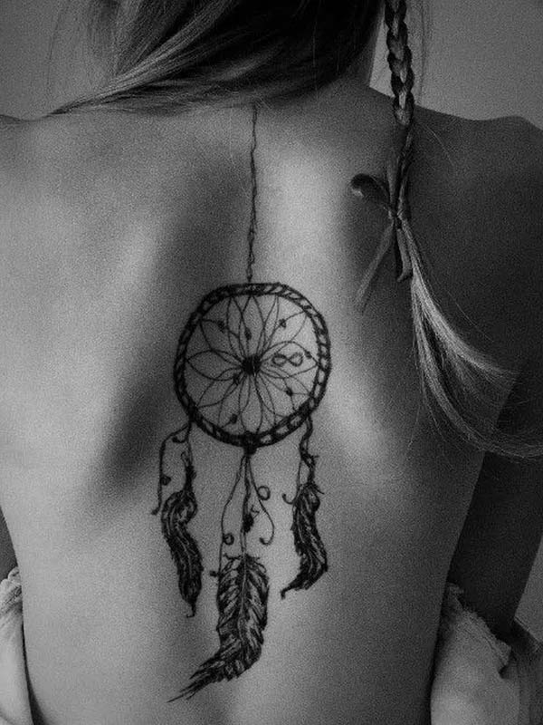 Back Dream Catcher Tattoo Design #tattoo #dreamcatcher #trendypins