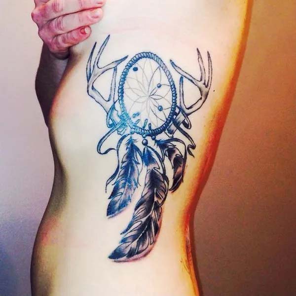 Country Girl and Deer Dreamcatcher Tattoos #tattoo #dreamcatcher #trendypins