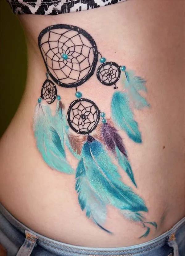 Dream Catcher Temporary Tattoo Tribal Side Boob Tattoos Dreamcatcher   MyBodiArt