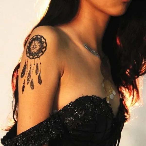Mandala Dream Catcher Tattoo Design #tattoo #dreamcatcher #trendypins