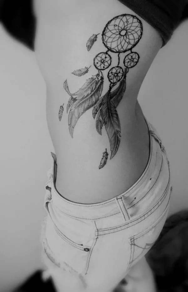 Side Back Dreamcatcher Tattoo Design #tattoo #dreamcatcher #trendypins