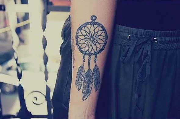 small dreamcatcher tattoo on forearm#dreamcatcher #smalltattoo #trendypins