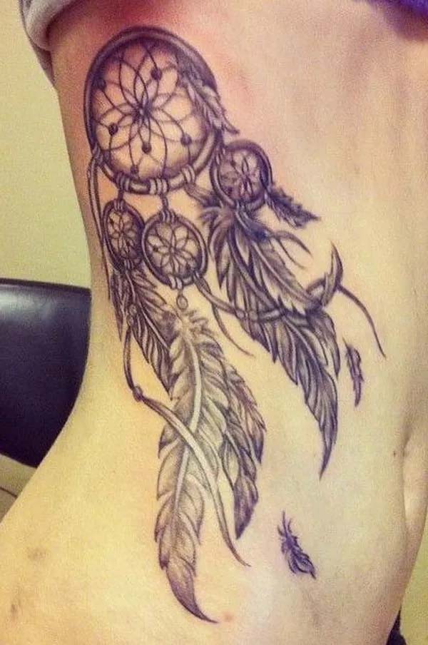 Vintage Dreamcatcher Tattoo Design on Side Back #tattoo #dreamcatcher #trendypins