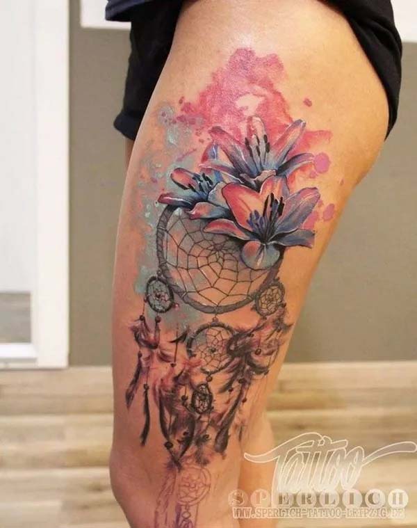 Watercolor Dream Catcher Tattoos #tattoo #dreamcatcher #trendypins