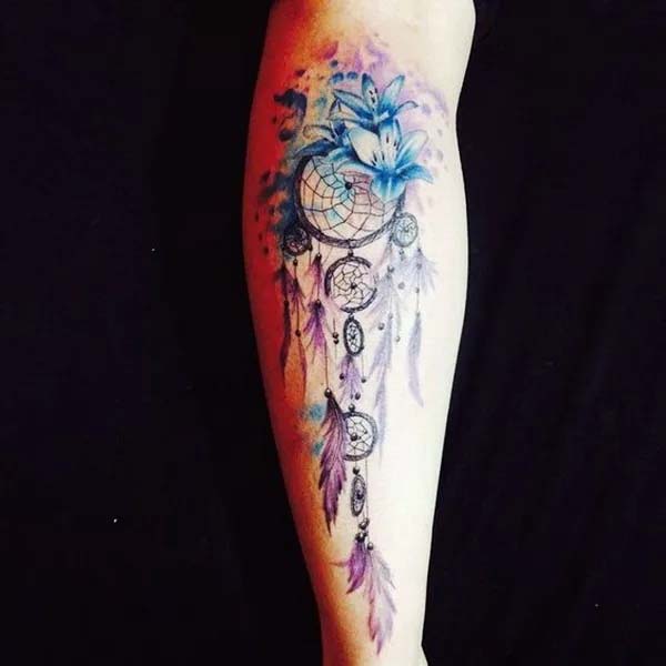 Watercolor Dreamcatcher Tattoo #tattoo #dreamcatcher #trendypins