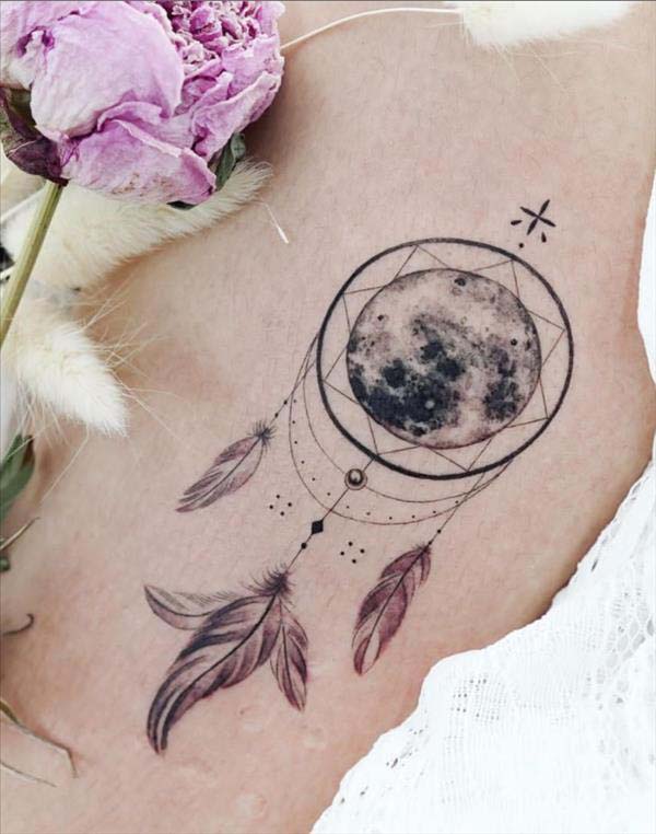 moon dream catcher tattoo 10 #trendypins