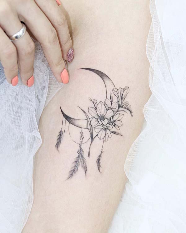 moon dream catcher tattoo 16 #trendypins