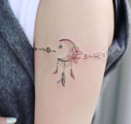 moon dream catcher tattoo 19 #trendypins