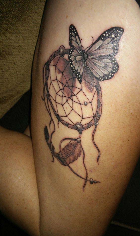 20 Delicate Butterfly Dream Catcher Tattoo Designs That Will Captivate You   Trendy Pins