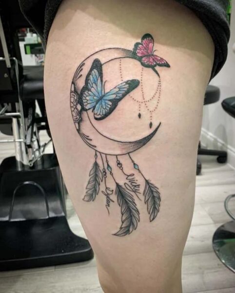 20 Delicate Butterfly Dream Catcher Tattoo Designs That Will Captivate You