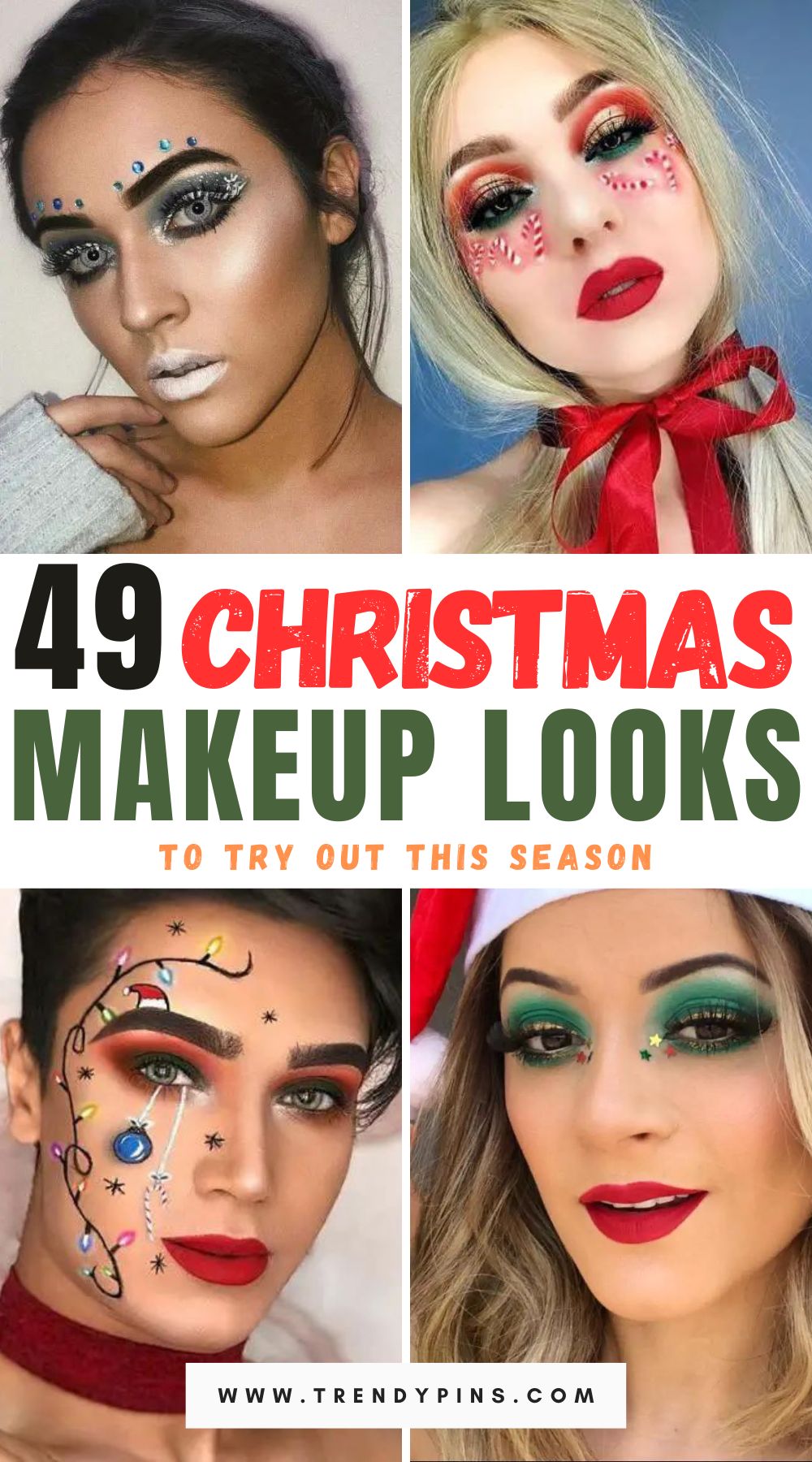 Elevate your holiday glamour with our curated collection of 50 Christmas makeup looks, designed to inspire and transform your festive season. Click to discover a world of enchanting beauty, where every look is a celebration of the joy and magic of the holidays