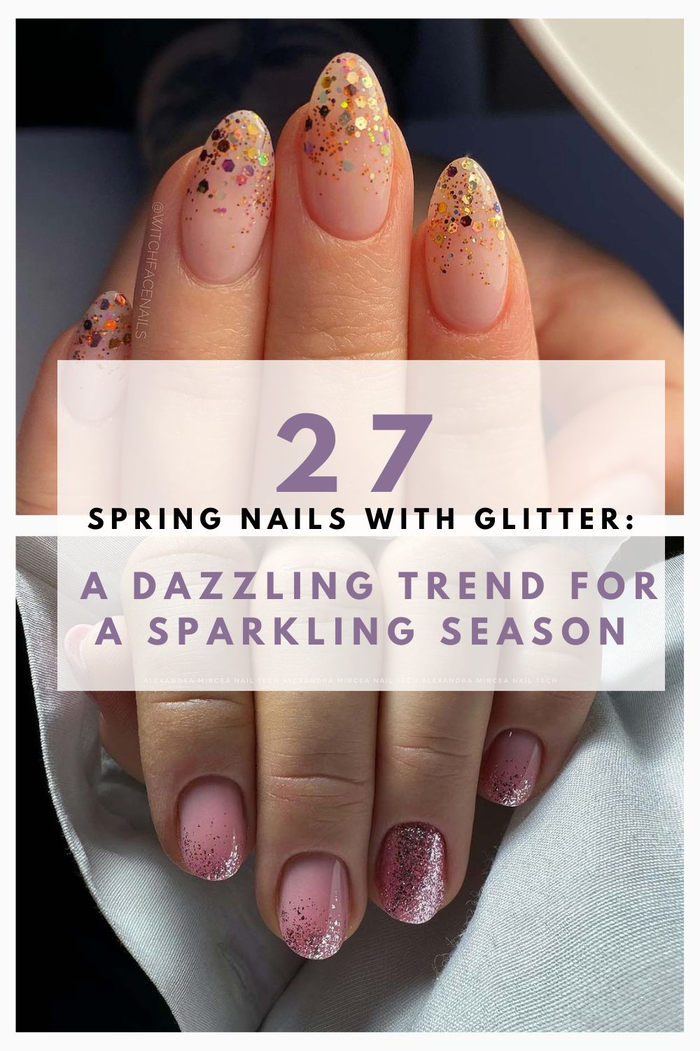 Spring Nails With Glittter 1