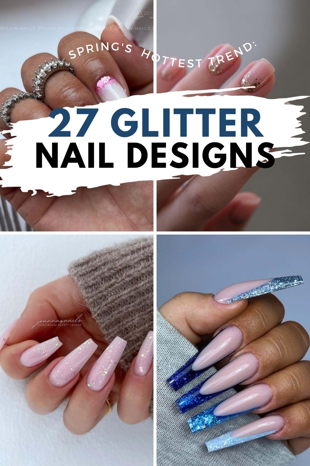Spring Nails With Glittter 2