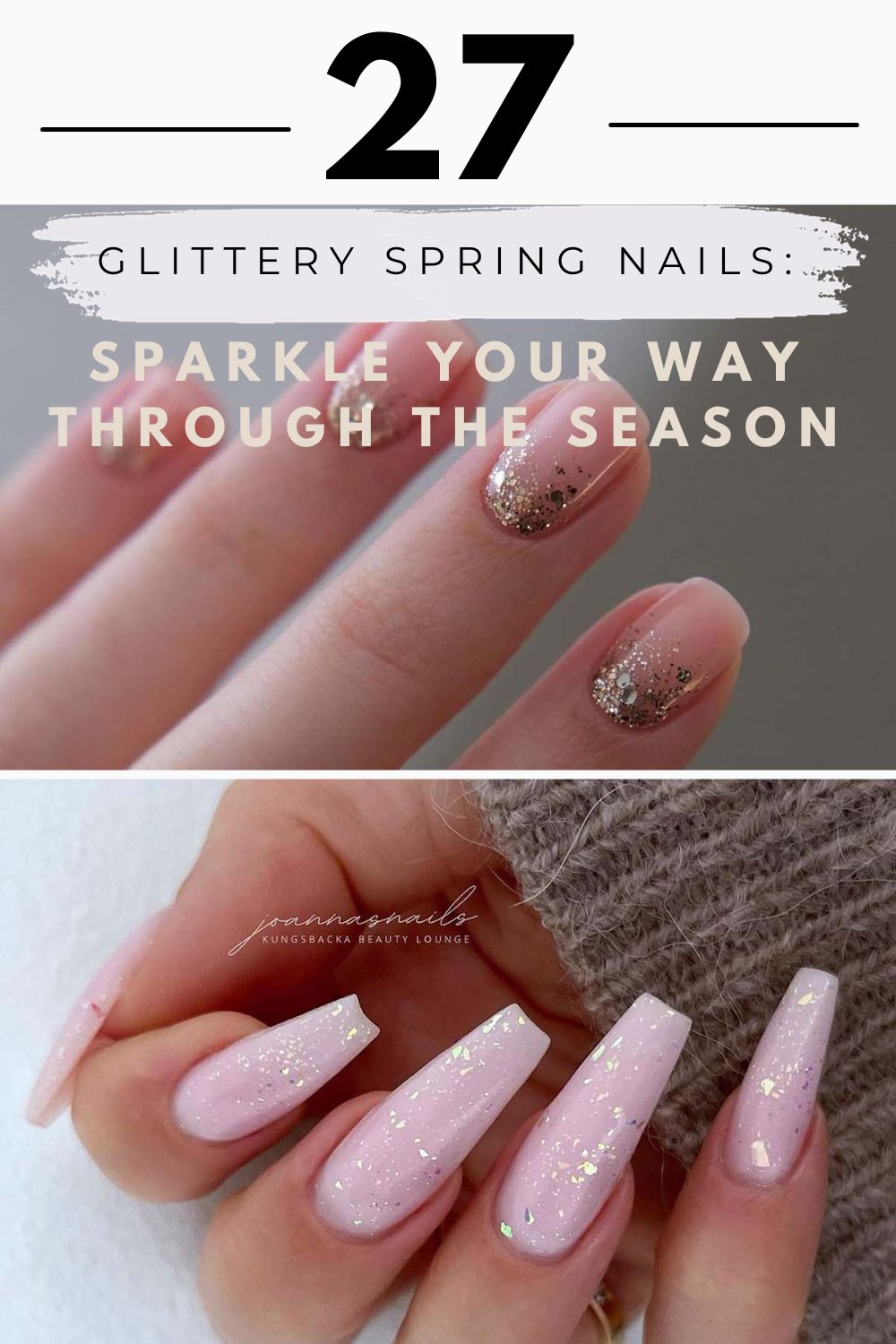 Spring Nails With Glittter 5
