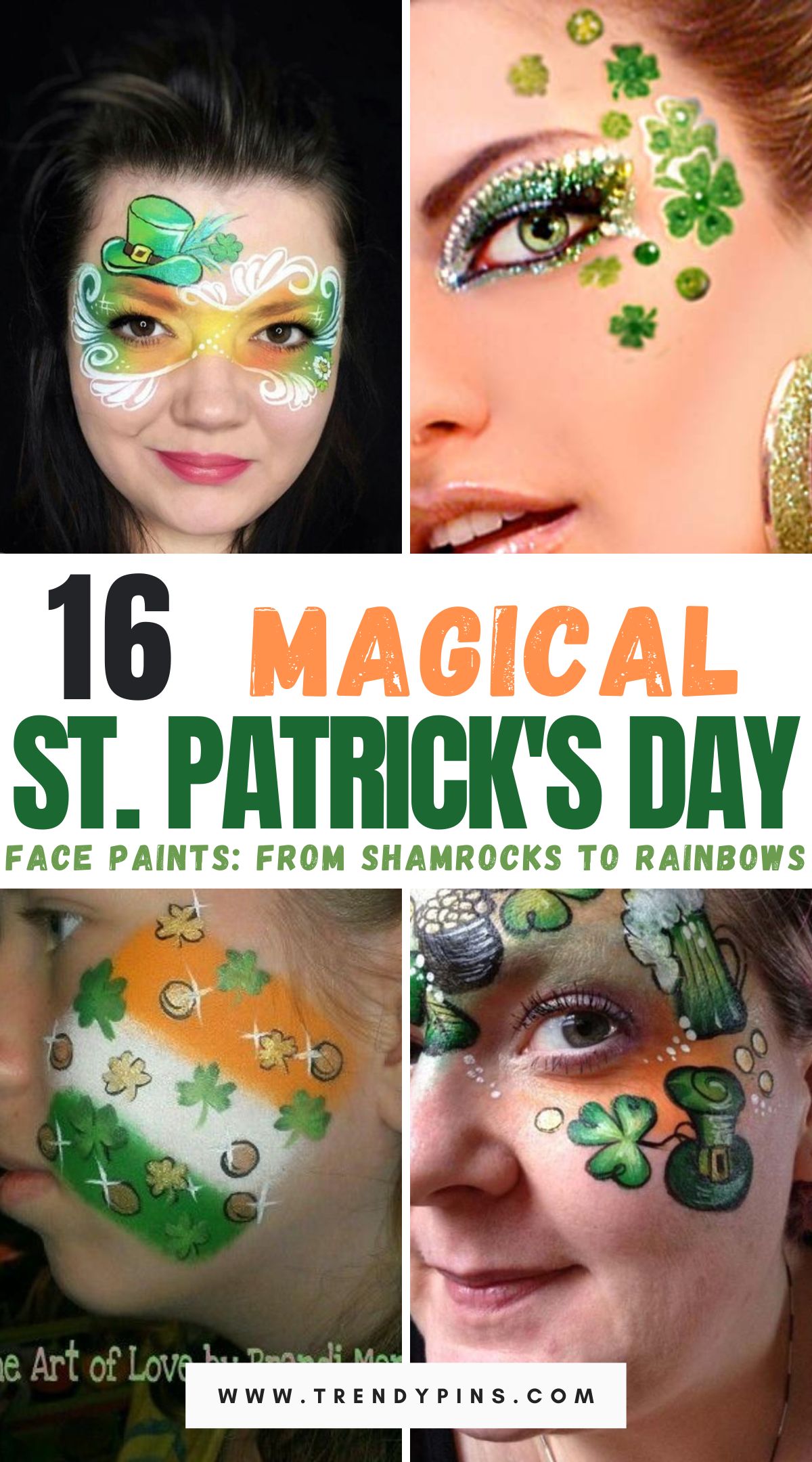 Unleash the magic of St. Patrick's Day with these 16 enchanting face paints, featuring everything from shamrocks to rainbows. Dive into a world of whimsy and celebration, ensuring your look shines as bright as a pot of gold at the end of the rainbow.