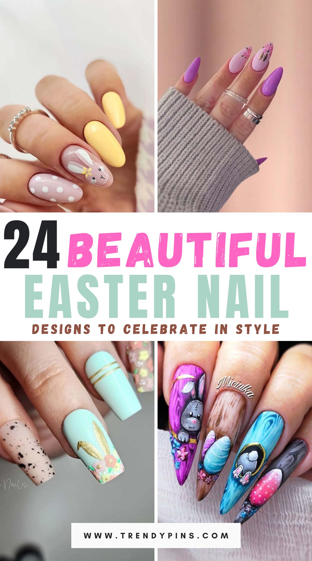 Discover 24 captivating Easter nail designs that will elevate your holiday mood with vibrant colors and playful patterns. Perfect for any Easter celebration!