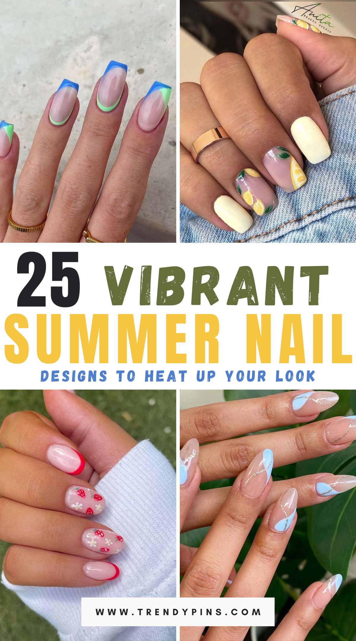 Explore 25 eye-catching summer nail designs to flaunt your trendy style. Get inspired with vibrant colors and patterns perfect for the season.
