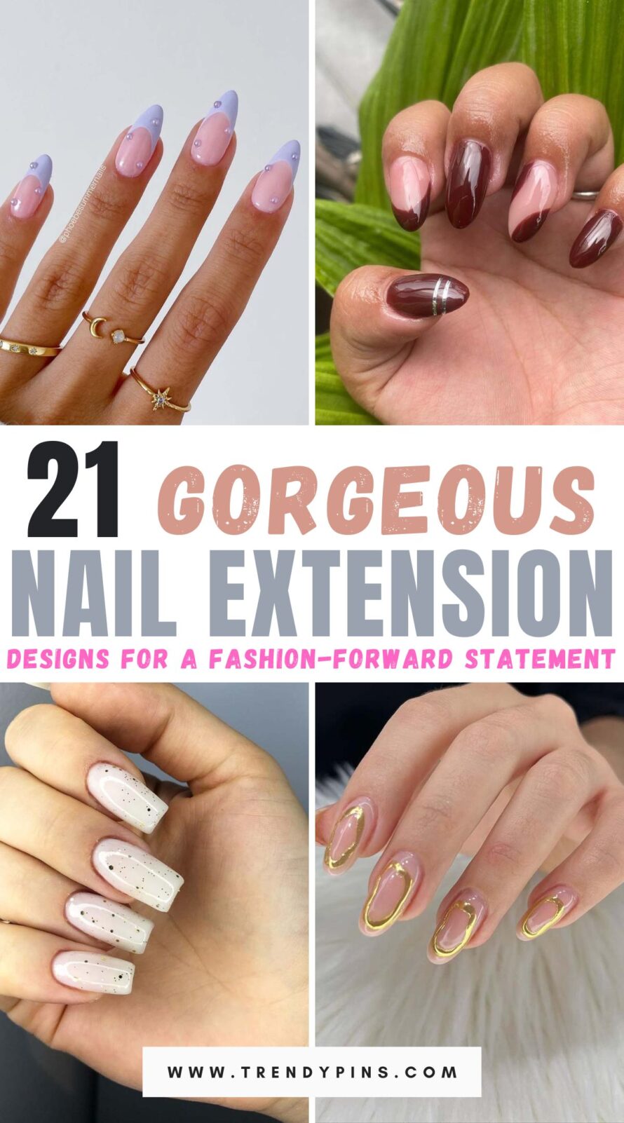 Discover 21 stunning nail extension designs combining beauty and trendiness, perfect for any style enthusiast looking for a fresh look.
