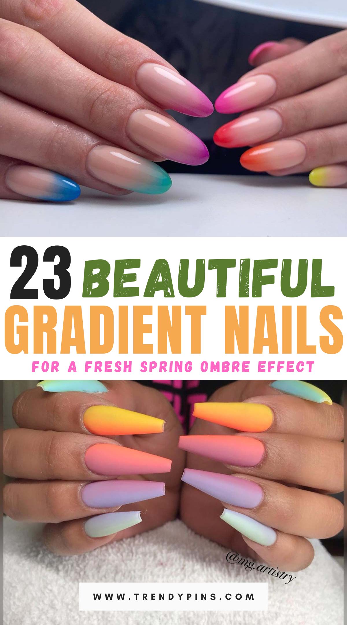 Best Spring Gradient Ombre Nail Ideas