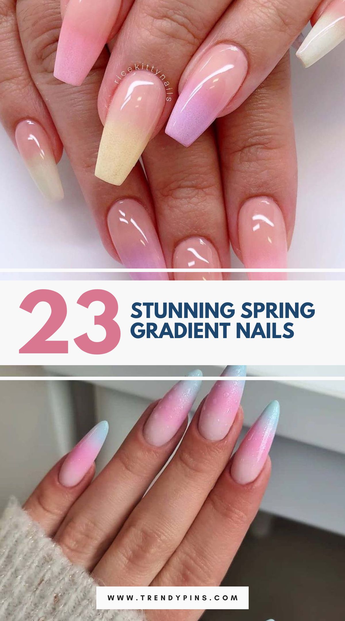 Spring Gradient Ombre Nails 1