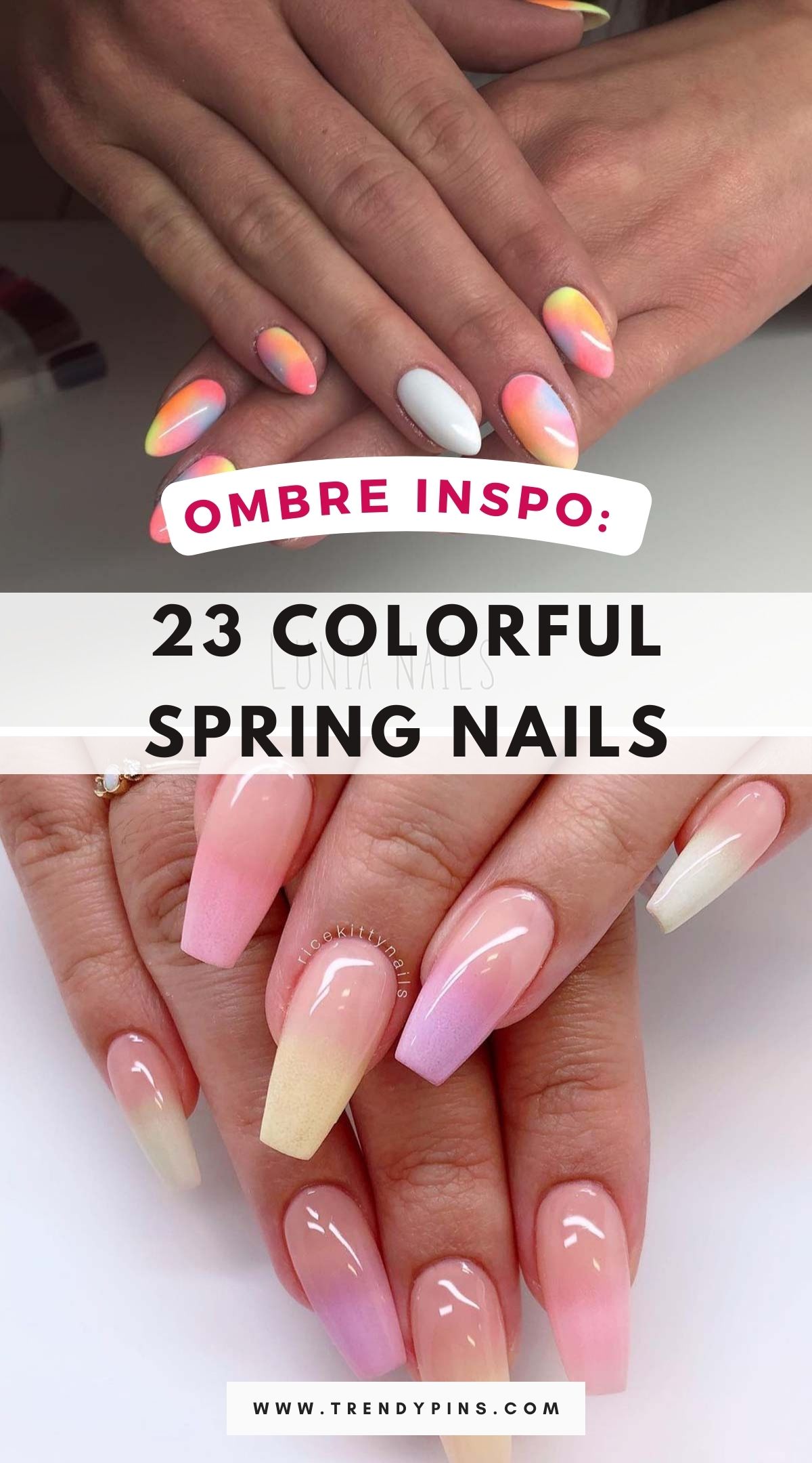 Spring Gradient Ombre Nails 2