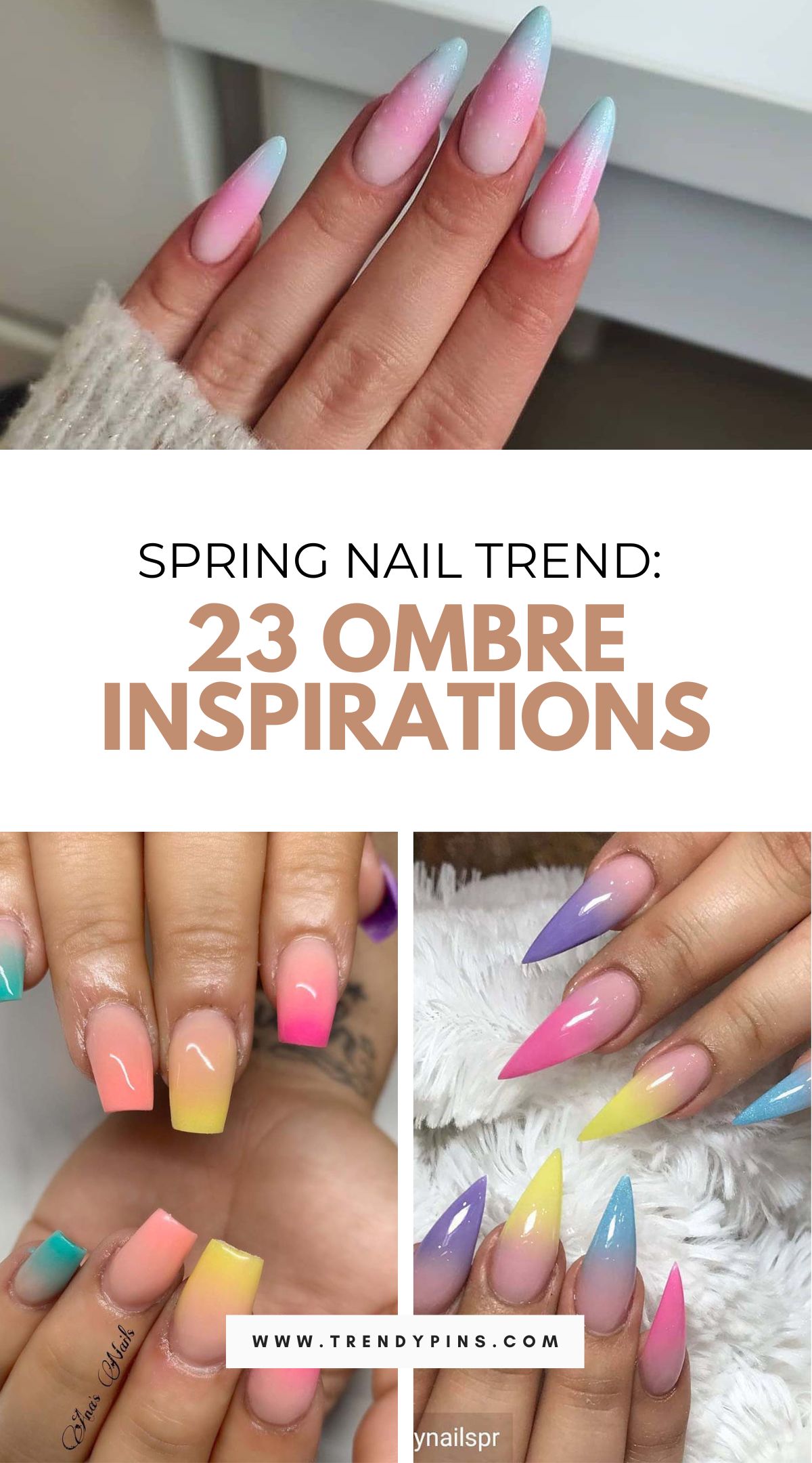 Spring Gradient Ombre Nails 4