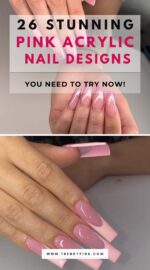 Pink Acrylic Nail Designs 5