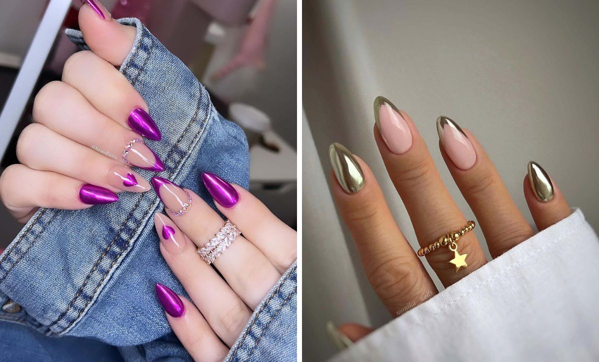 Almond Nails Chrome Ideas