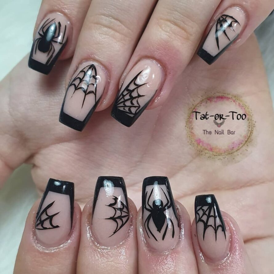 32 Chic Square Halloween Nails for a Perfectly Spooky Look