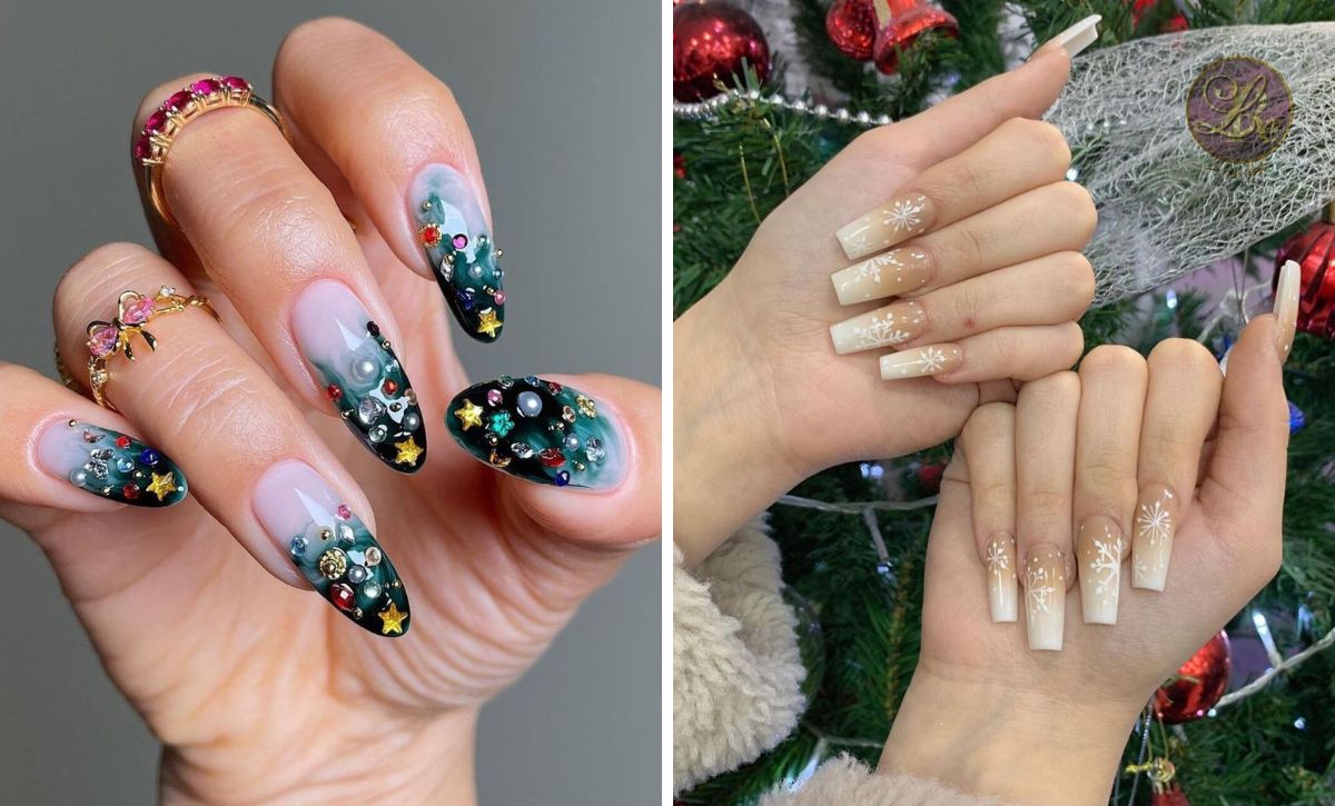 Beautiful Ombre Christmas Nails For A Gradient Of Festive Colors