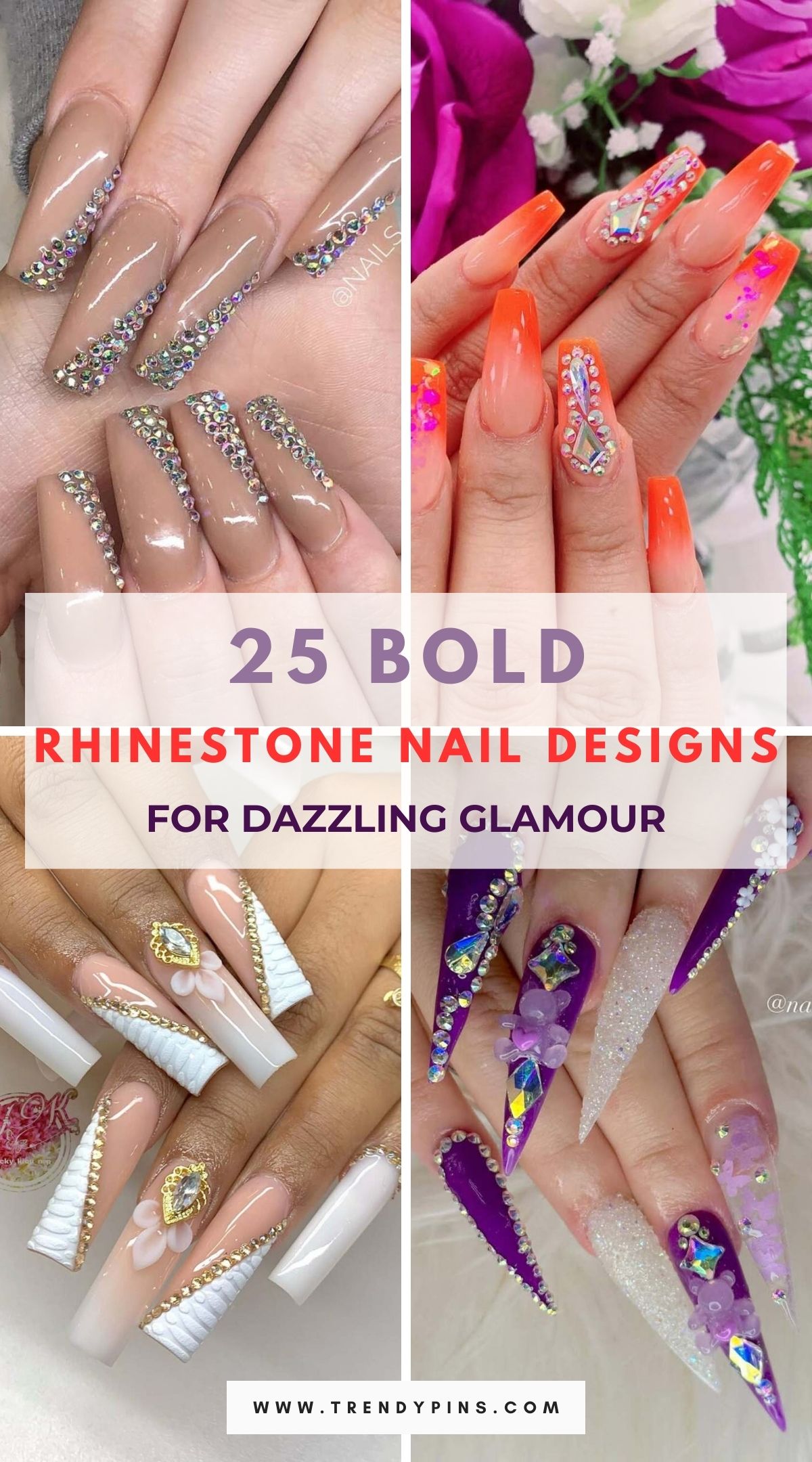 25 Dazzling Nail Rhinestone Designs to Add Sparkle and Charm to Your Look