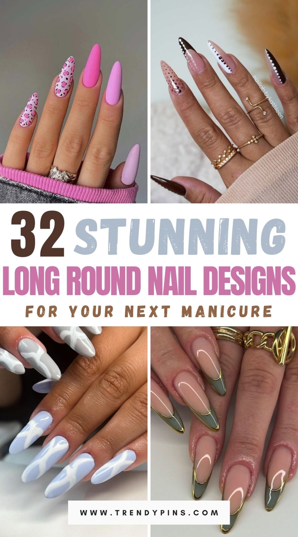 Nail Rounded Print Design 32 Stunning Long Round Nail Designs to Inspire Your Next Manicure