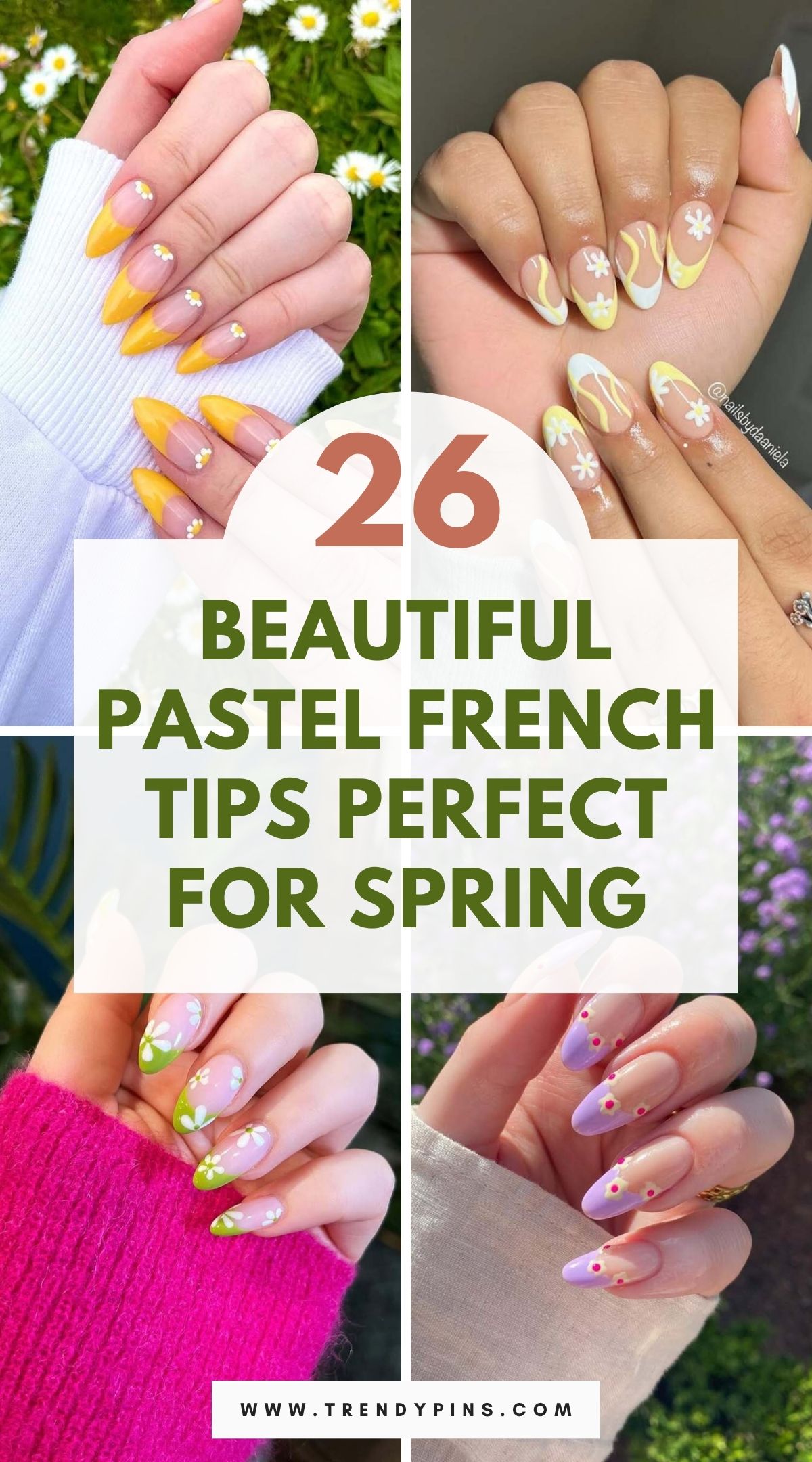 26 Beautiful Spring French Tip Nails with Florals and Pastels for a ...