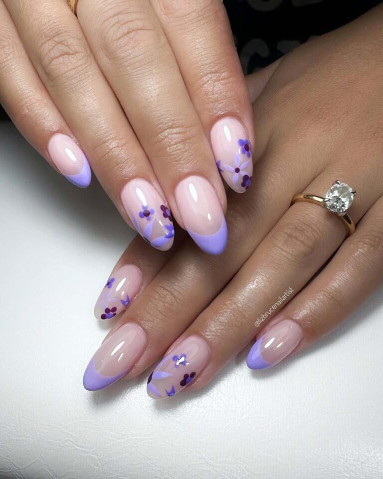 26 Beautiful Spring French Tip Nails with Florals and Pastels for a ...