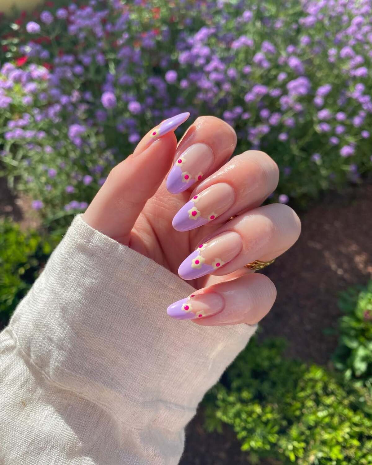 8. Lavender Dreams with Dainty Flower Accents